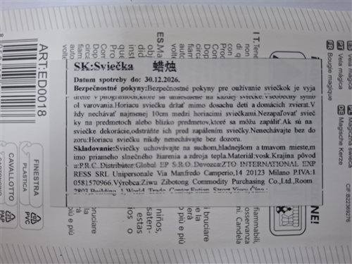 čarovná sviečka art ed0018 