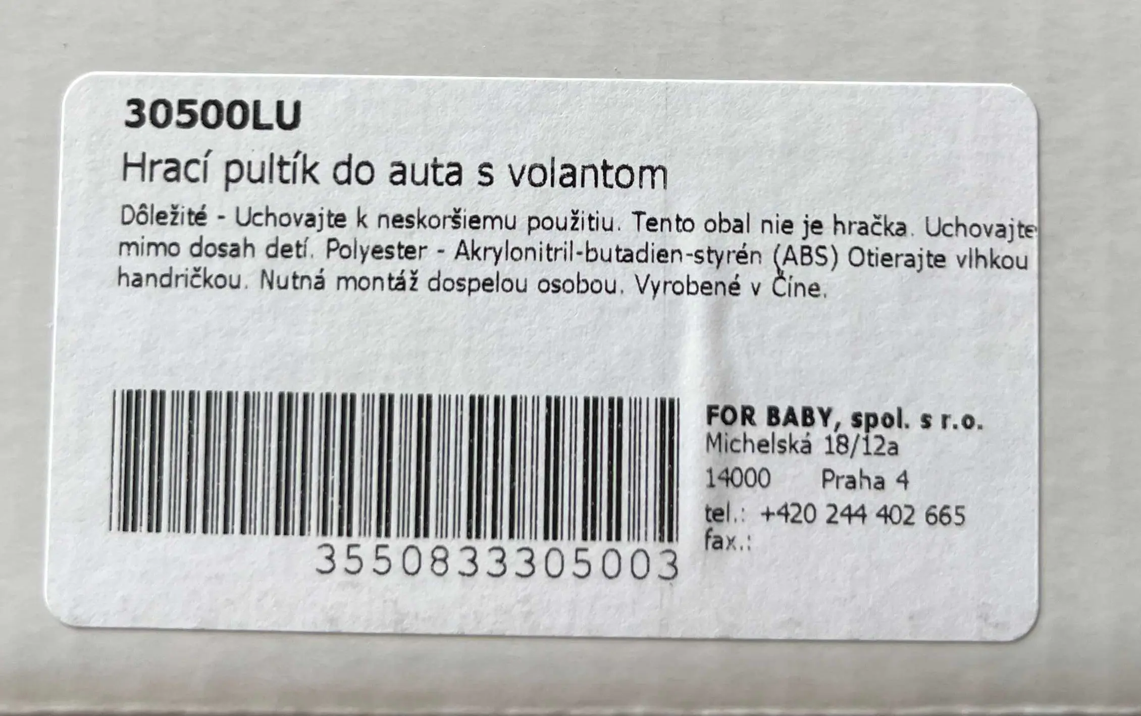 detská hračka – hrací pultík do auta 