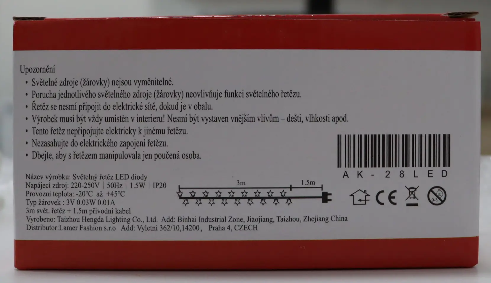 svetelný reťazec ak-28led, 