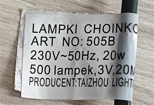 svetelný reťazec art no 505b 