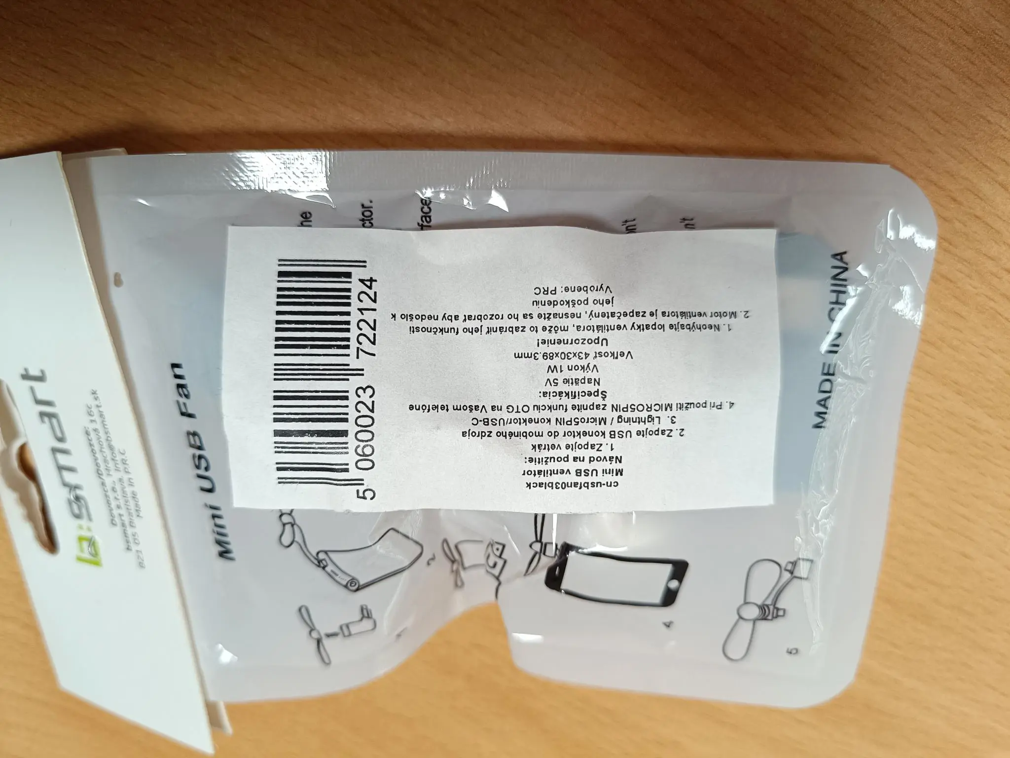 usb ventilátor s označením cn-usb03black, 