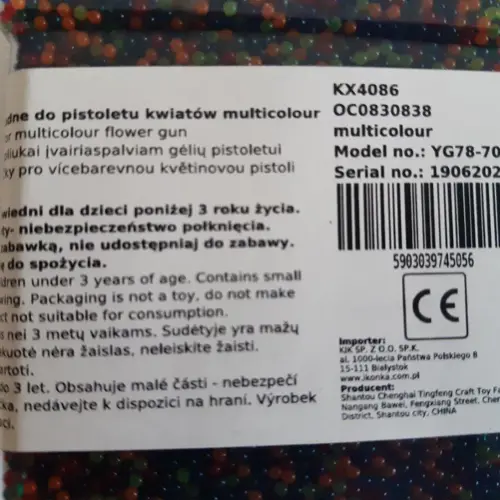 Detská hračka – vodné hydrogélové guľôčky do pištole, Model: YG78-70 