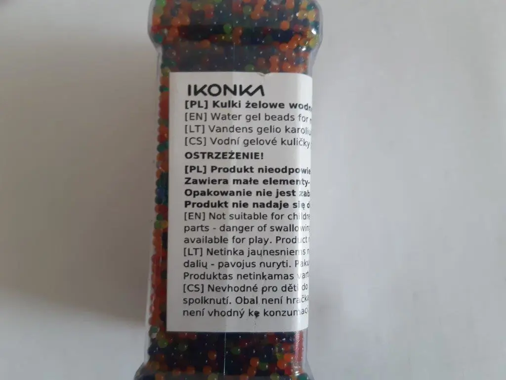 vodné hydrogélové guľôčky obr