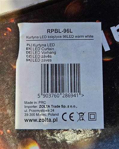 svetelný záves model_typ rpbl-96l, obr